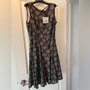 NWT Zac Posen black lace overlay dress. A line fit, size 10.